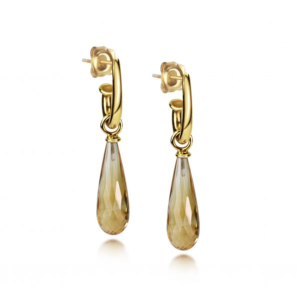 Juno Ear Pendants - Yellow Gold & Citrine Earrings
