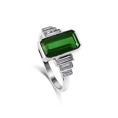 Clio ~ Tourmaline & Diamond Ring