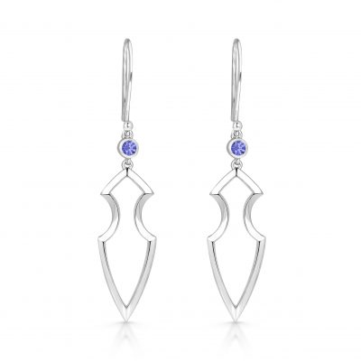 Kali Earrings ~ Solo Tanzanite Ice Spear
