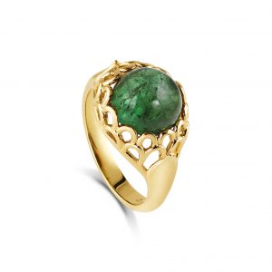Protea Ring ~ Green Tourmaline