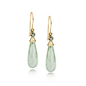 Aura Earrings ~ Green Quartz Drops