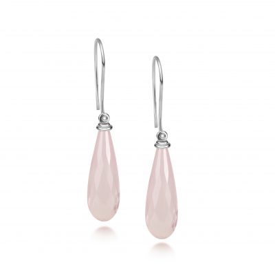 Aura Earrings ~Rose Quartz Drops