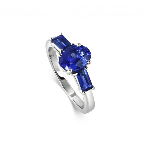 Selene ~ Sapphire & White Gold Ring - Image 4