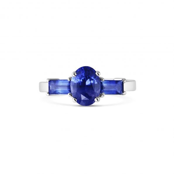 Selene ~ Sapphire & White Gold Ring