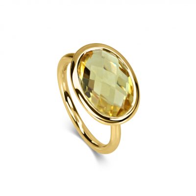 Halo Ring - Oval Citrine 9 Yellow - KATA Jewellery