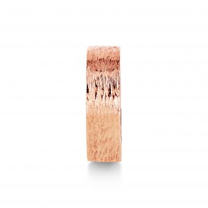 Recycled rose gold bark texture wedding band by KATA Jewellery, handmade in Tunbridge Wells.