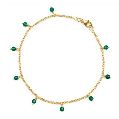 Aria Bracelet by KATA Jewellery — handcrafted diamond-cut chain bracelet with suspended beads, made in Tunbridge Wells.