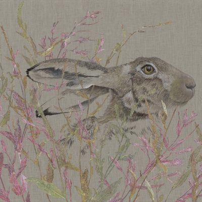 Summer’s Promise by Jade Taylor – acrylic and botanical collage artwork framed in walnut.