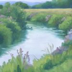 calm-reflection-hannah-buchanan-oil-painting.jpg Calm Reflection, original plein air oil painting by Hannah Buchanan capturing still water and quiet atmosphere, available at KATA Tunbridge Wells
