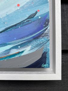 Close-up detail of Glimmers by Caroline Martin, highlighting expressive mark-making