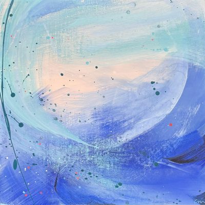 Atoll Light by Caroline Martin, original acrylic and mixed media artwork on wood panel at KATA Tunbridge Wells