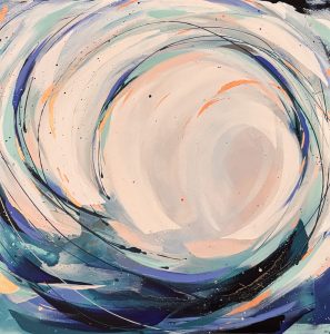 New Energy by Caroline Martin, original abstract acrylic and mixed media painting at KATA Tunbridge Wells