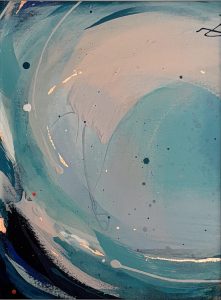 Pause by Caroline Martin, original acrylic and mixed media artwork on canvas panel at KATA Tunbridge Wells