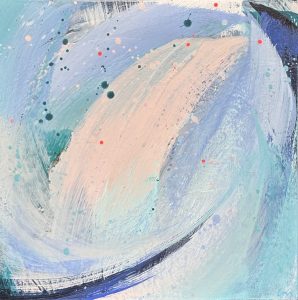 Tranquil Immersion by Caroline Martin, original acrylic and mixed media artwork on clay board at KATA Tunbridge Wells