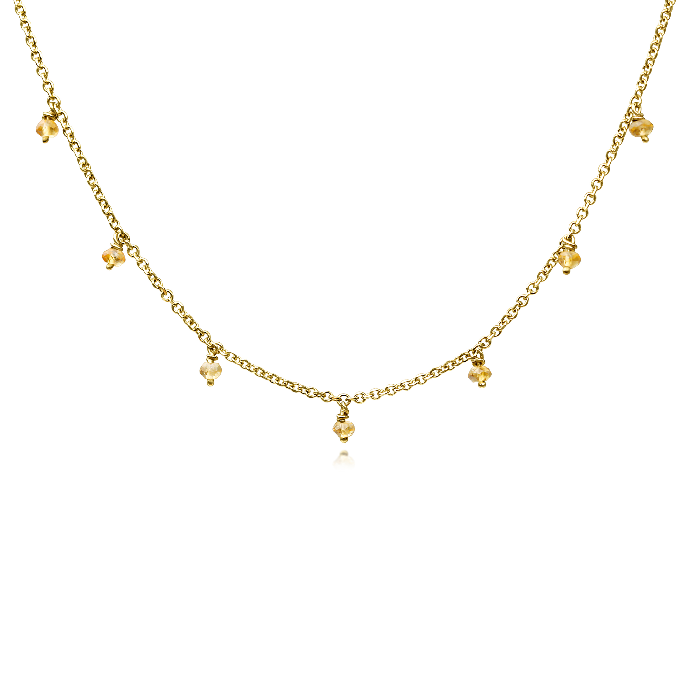 Citrine Yellow Gold Necklace