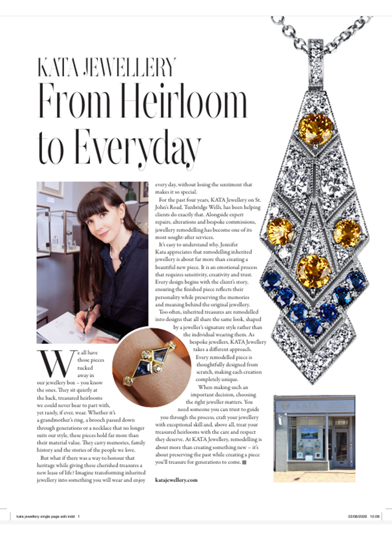 kata-jewellery-from-heirloom-to-everyday-press.jpg Read the From Heirloom to Everyday magazine feature about jewellery remodelling and transforming inherited pieces at KATA Jewellery.